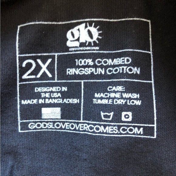 Glo Womens Christian Redeemed Black T- Shirt Cotton 2X NWT - Picture 5 of 9